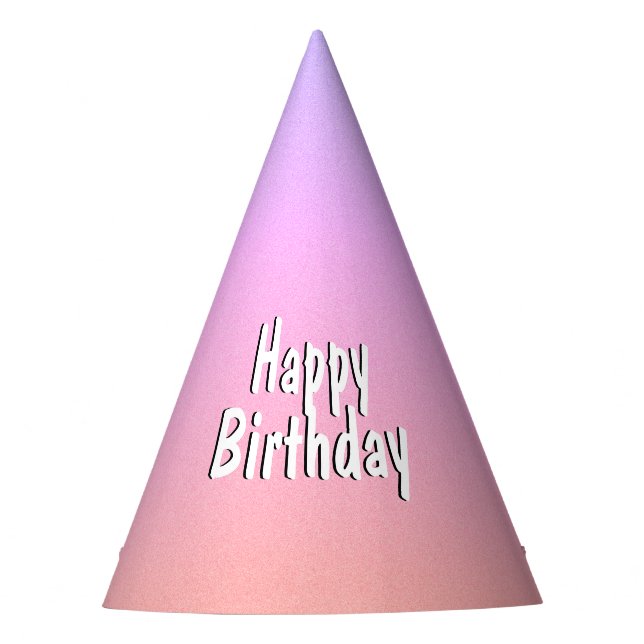 Gorro De Fiesta Cumpleaños de Ombre Rosa (Anverso)