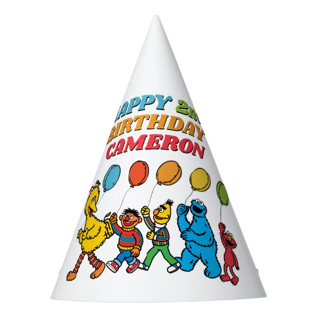Gorro De Fiesta Cumpleaños de Sesame Street Pals Balloons (Anverso)