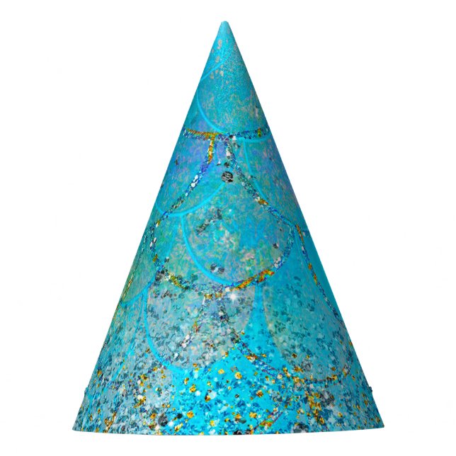 Gorro De Fiesta Cumpleaños de Sirena Perla Iridescente Resplandor (Anverso)