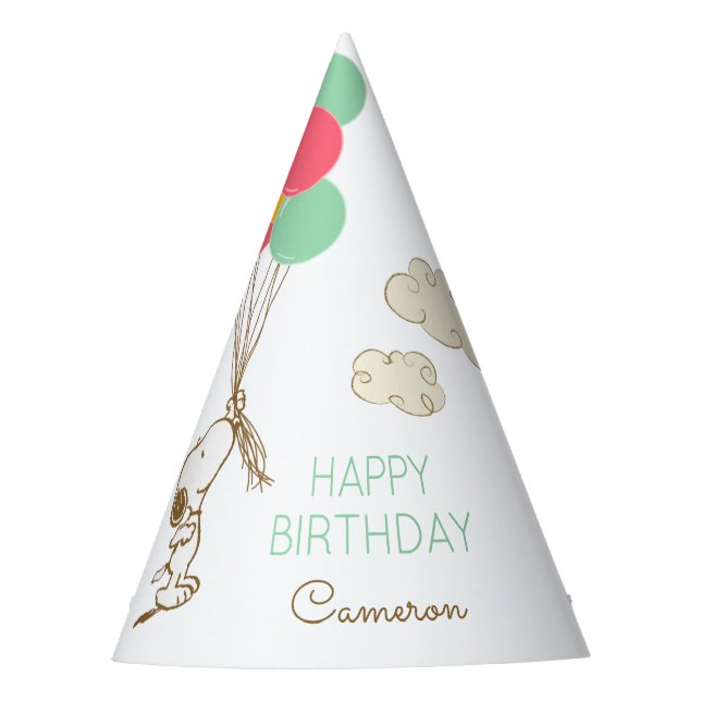 Gorro De Fiesta Cumpleaños de Snoopy y Balloons (Anverso)