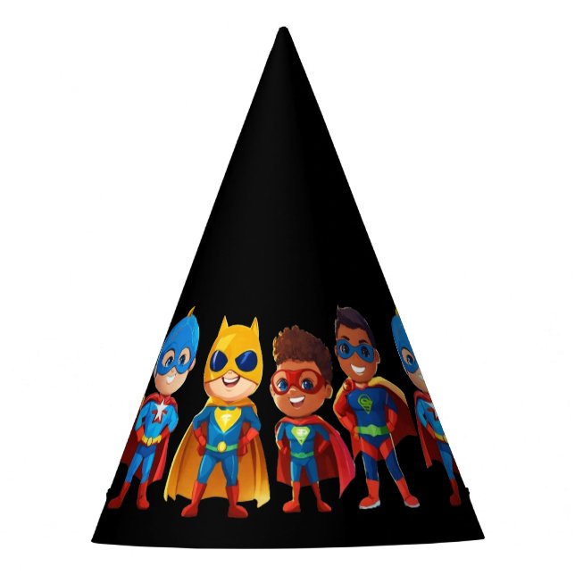 Gorro De Fiesta cumpleaños de superhéroe (Anverso)