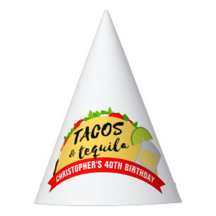 Gorro De Fiesta Cumpleaños de Tacos y Tequila