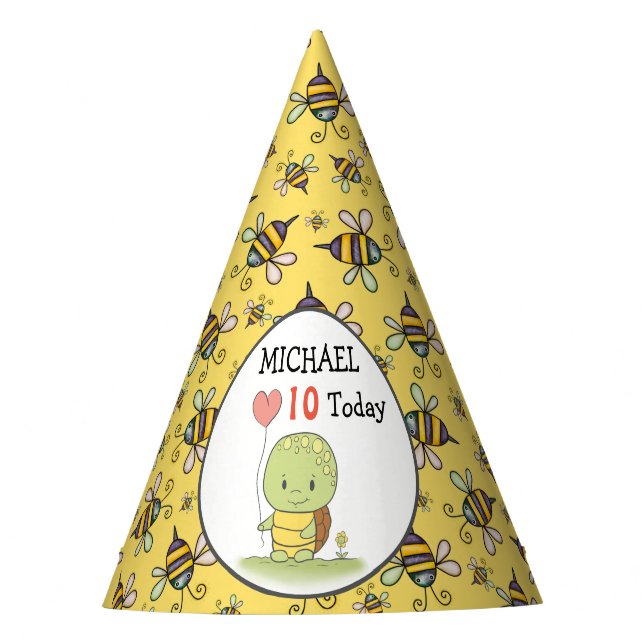 Gorro De Fiesta Cumpleaños de tortuga  (Anverso)