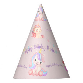 Gorro De Fiesta Cumpleaños de Unicornio personalizado