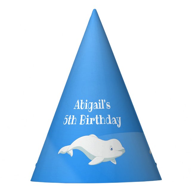 Gorro De Fiesta Cumpleaños del Océano Ártico de Ballena Beluga Per (Anverso)