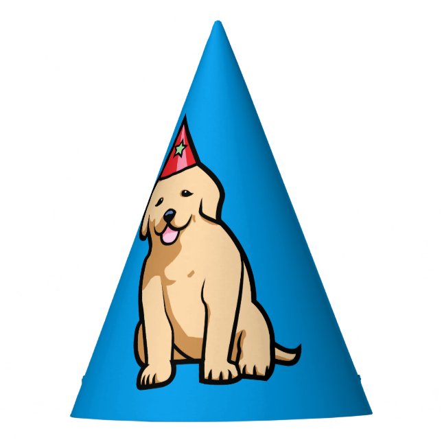 Gorro De Fiesta Cumpleaños del perrito del golden retriever (Anverso)