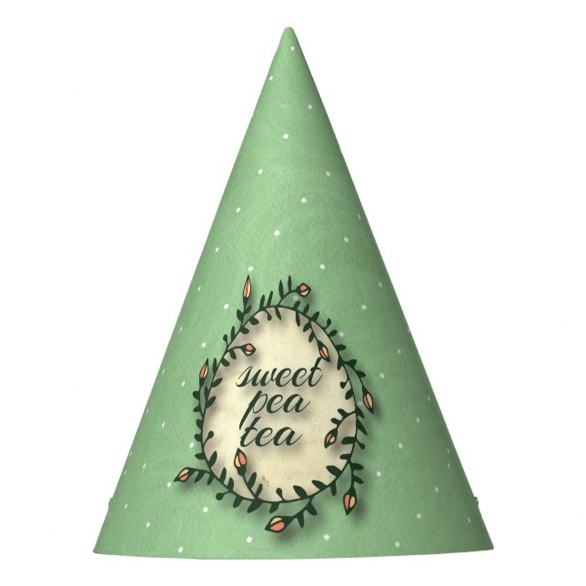 Gorro De Fiesta Cumpleaños del té del guisante de olor - lunar (Anverso)