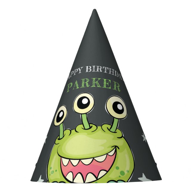 Gorro De Fiesta Cumpleaños del tema del monstruo (Anverso)