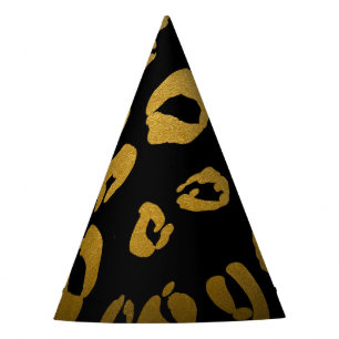 Gorro De Fiesta Cumpleaños en la Jungla con Leopardo Guepardo Negr