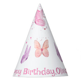 Gorro De Fiesta Cumpleaños Mariposa Rosa Púrpura