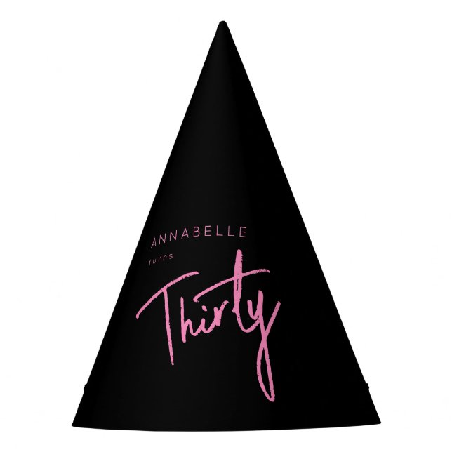 Gorro De Fiesta Cumpleaños moderno 30 treinta trigésimo (Anverso)
