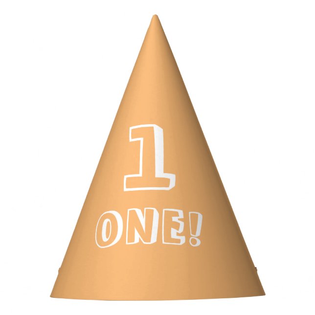 Gorro De Fiesta Cumpleaños número edad año personalizado naranja c (Anverso)