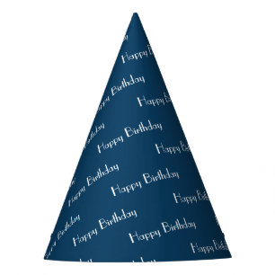Gorro De Fiesta Cumpleaños Patrón de Texto Personalizado Azul Mari