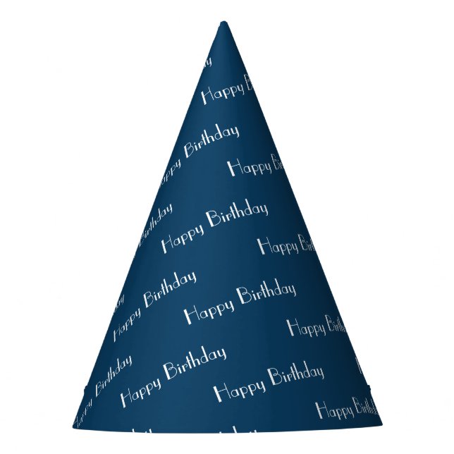 Gorro De Fiesta Cumpleaños Patrón de Texto Personalizado Azul Mari (Anverso)