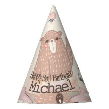 Cumpleaños personalizado de osito de bebé con patr
