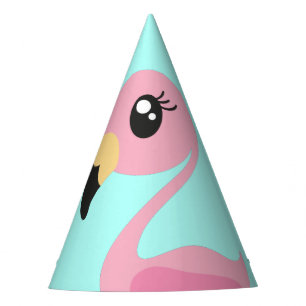 Gorro De Fiesta Cumpleaños tropical lindo del flamenco rosado 1r