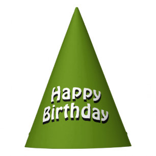 Gorro De Fiesta Cumpleaños Verde Plain