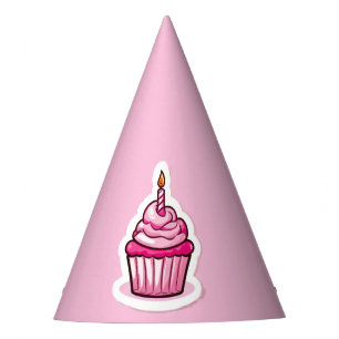 Gorro De Fiesta Cupcake tema Chica de cumpleaños Personalizado Gor