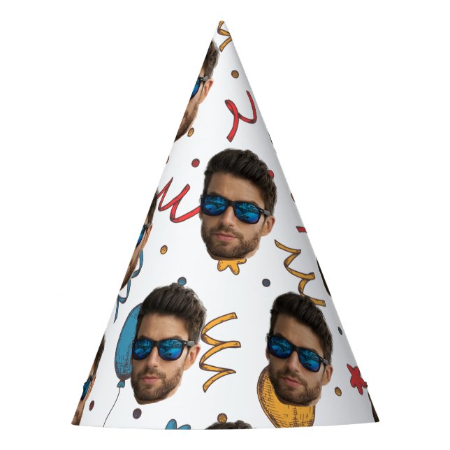 Gorro De Fiesta Custom Birthday, Photo, Face, Pattern, Party Decor (Anverso)