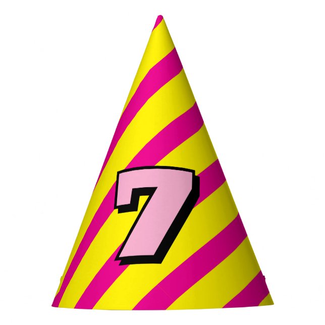 Gorro De Fiesta Cute 7th surprise Birthday celebration paper (Anverso)