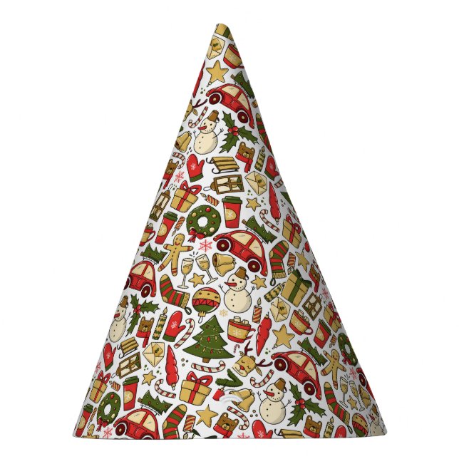 Gorro De Fiesta Cute Christmas Doodle Party Hat (Derecha)