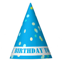 Gorro De Fiesta Cute Colorful Confetti Dots Blue Happy Birthday