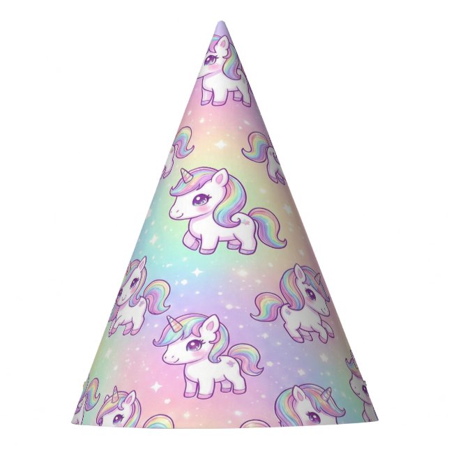 Gorro De Fiesta Cute Kawaii Unicorn Pastel Rainbow Magical (Anverso)