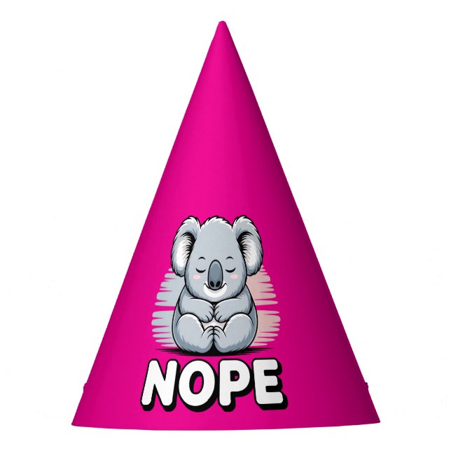 Gorro De Fiesta Cute Koala Durmiendo "No" Divertido Dibujo Animado (Anverso)