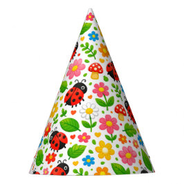 Gorro De Fiesta Cute Ladybugs Floral Nursery for Kids