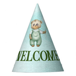 Gorro De Fiesta cute teddy bear green background