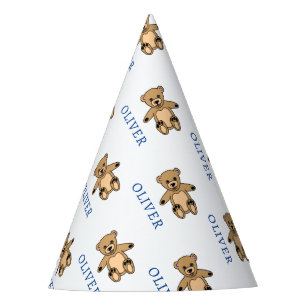 Gorro De Fiesta Cute Teddy Bear Niños Nombre Cumpleaños