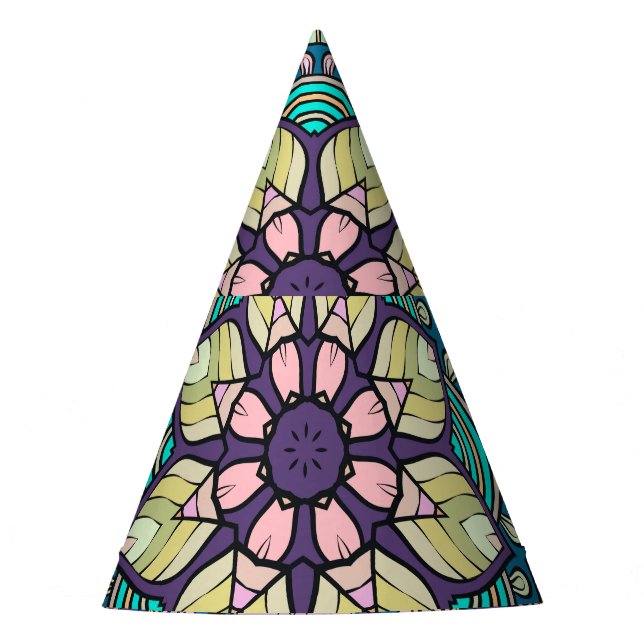 Gorro De Fiesta Damasco de época: elegante patrón sin foco (Anverso)