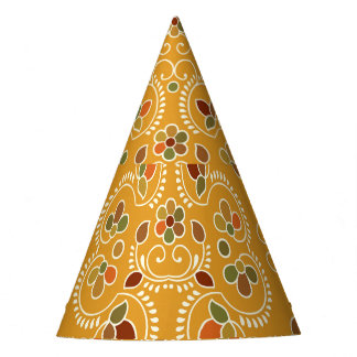 Gorro De Fiesta Damasco indio tradicional, patrón sin costuras.