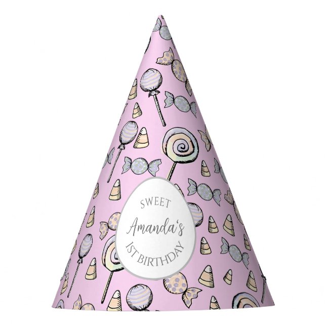 Gorro de fiesta de dulce cosa rosa (Anverso)