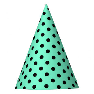 Gorro de fiesta de lunares negro verde marino