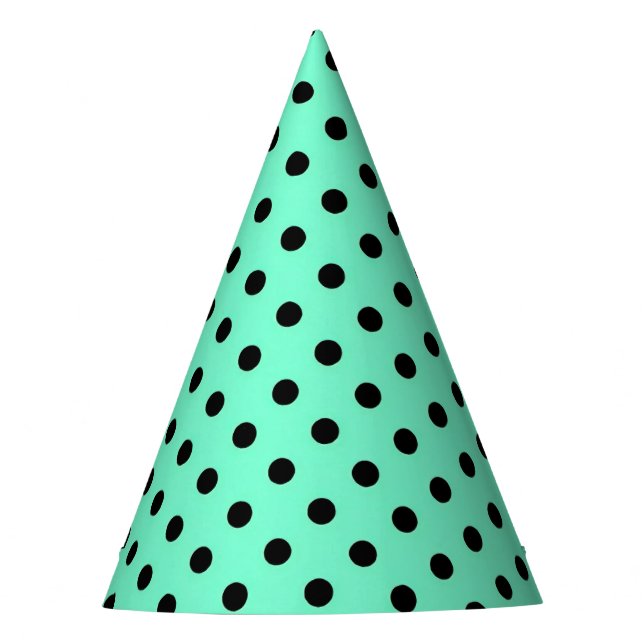Gorro de fiesta de lunares negro verde marino (Anverso)