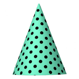 Gorro de fiesta de lunares negro verde marino