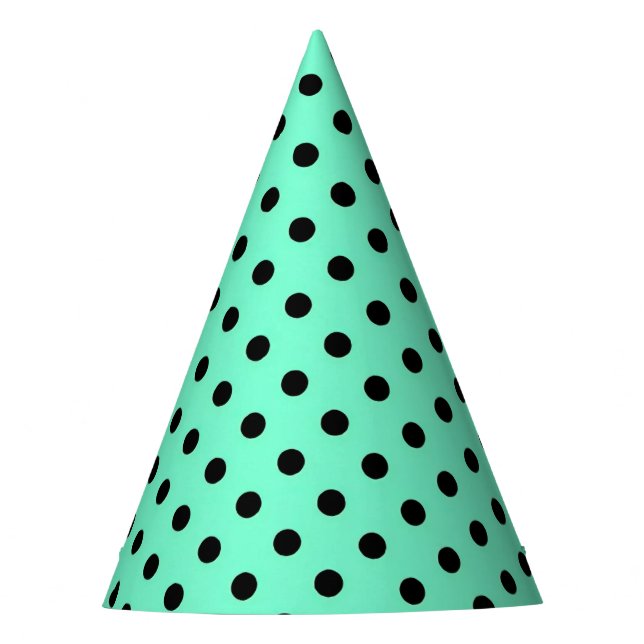 Gorro de fiesta de lunares negro verde marino (Anverso)