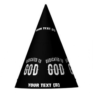 GORRO DE FIESTA DEDICADO A DIOS TEXTO BLANCO FRESCO PERSONALIZABLE