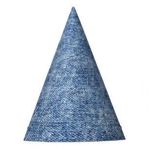 Gorro De Fiesta Denim azul de lavado con ácido, textura de cierre.
