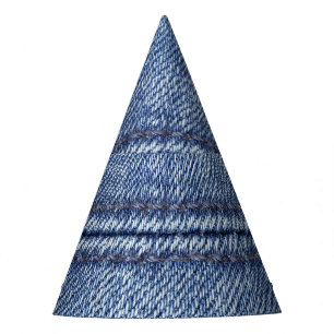Gorro De Fiesta Denim Azul Macro, Textura De Cierre.