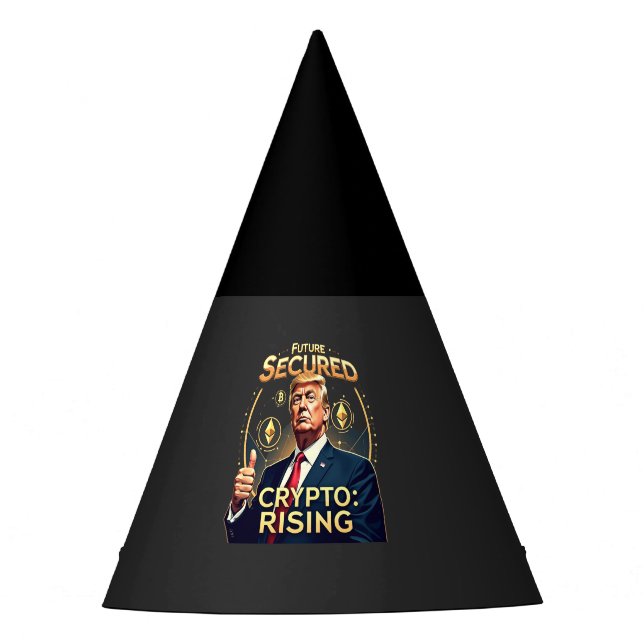 Gorro De Fiesta Día de la Inauguración de Trump con Criptomonedas  (Anverso)