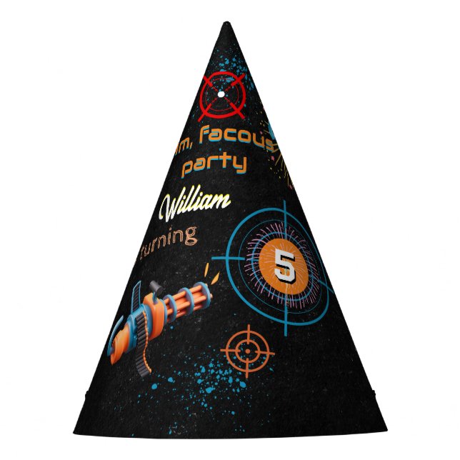 Gorro De Fiesta Día niño Guay Nerf Wars Fiesta Top Gun 5º cumpleañ (Anverso)