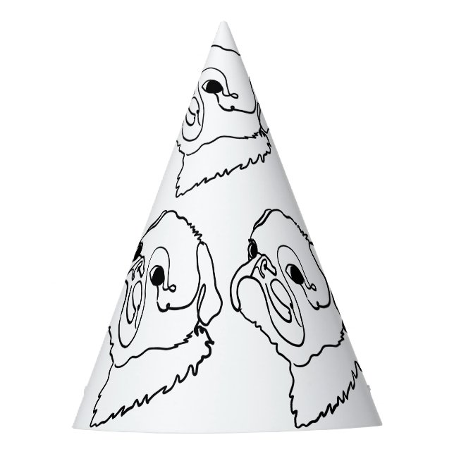 Gorro De Fiesta Dibujo de arte de línea personalizable (Anverso)