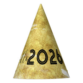 Gorro De Fiesta Dibujos Caprichosos Hola Año Nuevo 2026 Dorado