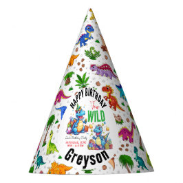 Gorro De Fiesta Dino salvaje Fiesta Dinosaurio segundo cumpleaños