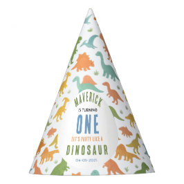 Gorro De Fiesta Dinosaur 1st Birthday Party | Cute Prehistoric 
