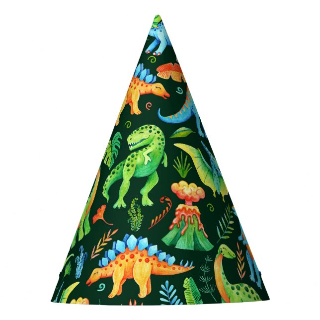 Gorro De Fiesta Dinosaurios Niños Cumpleaños Animales Prehistórico (Anverso)