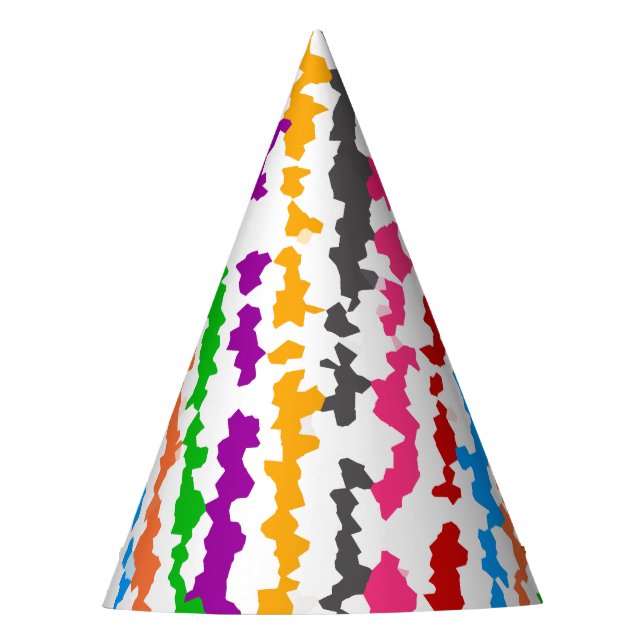 Gorro De Fiesta Diseño abstracto irregular colorido blanco (Anverso)