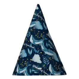 Gorro De Fiesta Diseño de constelación azul de las olas cósmicas d